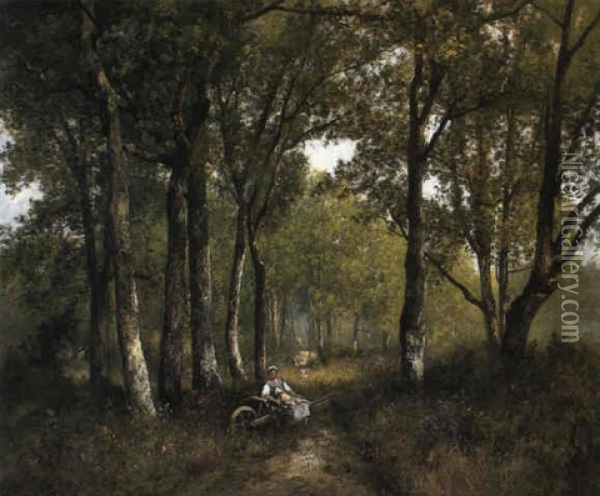Resting Under A Canopy Of Trees Oil Painting - Leon Richet