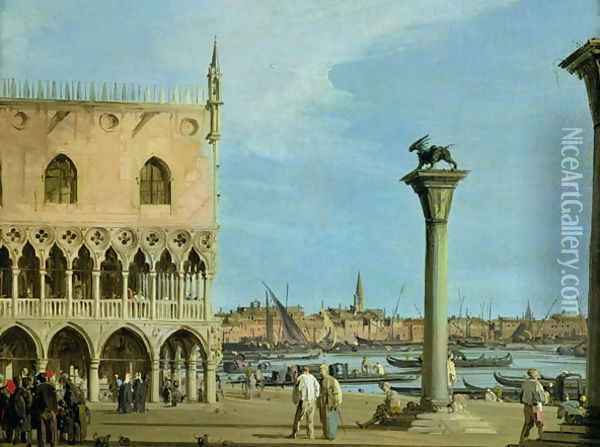 The Piazzetta di San Marco Looking South, Venice Oil Painting - (Giovanni Antonio Canal) Canaletto