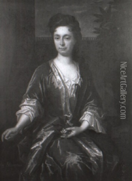 Portrait Of Lady Anne Blencowe Of Marston St. Lawrence Oil Painting - Michael Dahl