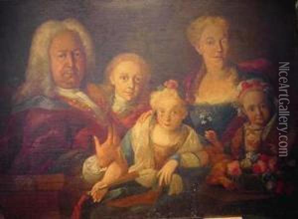 Portrait Of Charles Vi, Maria Theresia And Members Of The Royalfamily Oil Painting - Jakob Karl Stauder