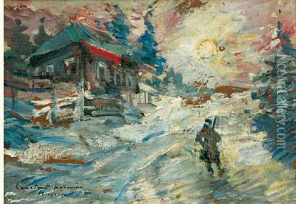 Le Retour Du Soldat Oil Painting - Konstantin Alexeievitch Korovin