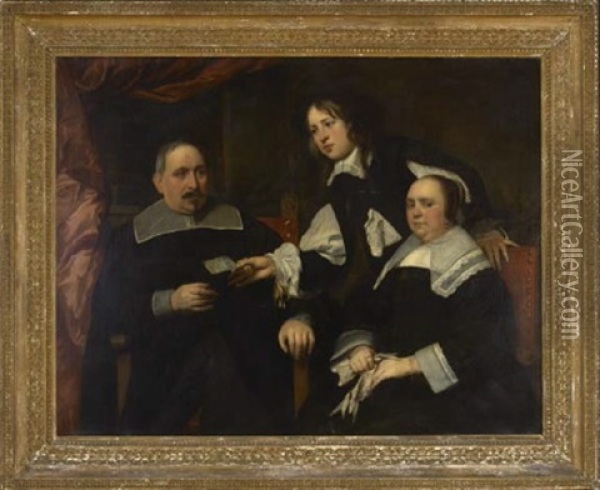 A Family Portrait Oil Painting - Bartholomeus Van Der Helst