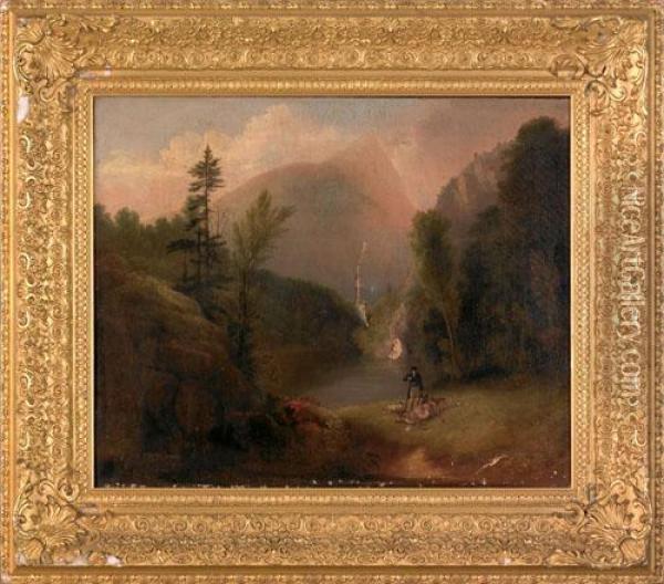 Landscape With A Hunter And Game Oil Painting - Alvan Fisher