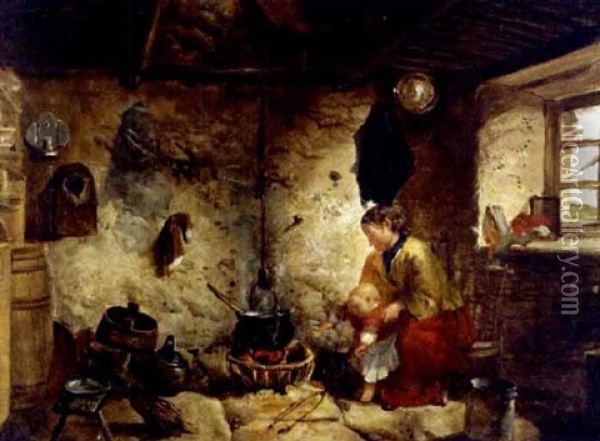 Highland Interior, Barfad, Lochfyne Oil Painting - Alexander Leggatt