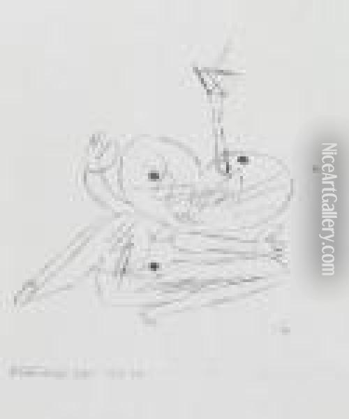 2 Blatt Lithographien, Auflagedrucke. Oil Painting - Paul Klee