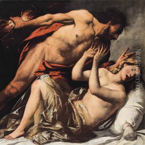 Jupiter And Samele Oil Painting - Pietro della Vecchia
