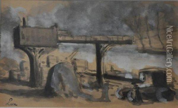 Quai De Dechargement En Bord De Seine A Paris Oil Painting - Maximilien Luce
