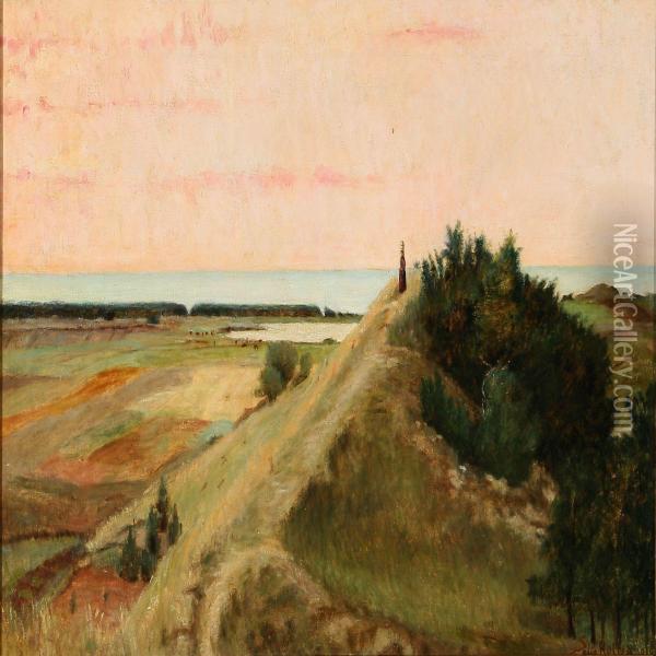 Landscape With A View To The Sea Oil Painting - Sofie Holten