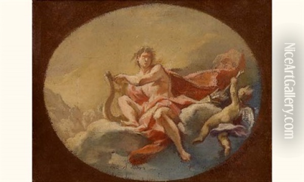 Apollon Et L'amour Tirant Une Fleche D'un Carquois Oil Painting - Carlo Innocenzo Carlone