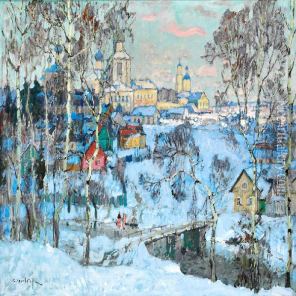 The Volga Oil Painting - Konstantin Ivanovich Gorbatov