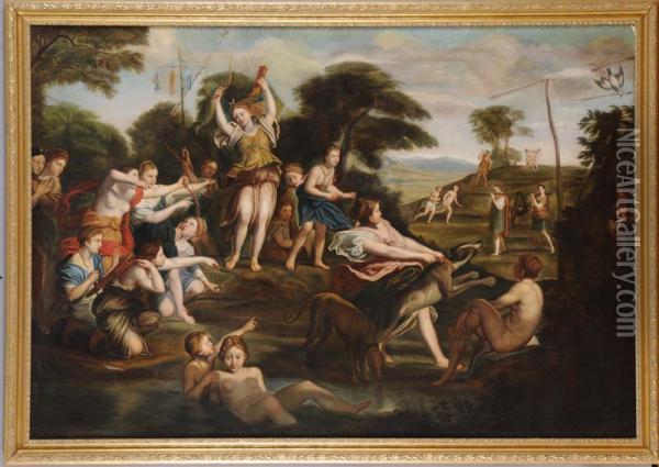 Diana And Her Nymphs Oil Painting - Domenichino