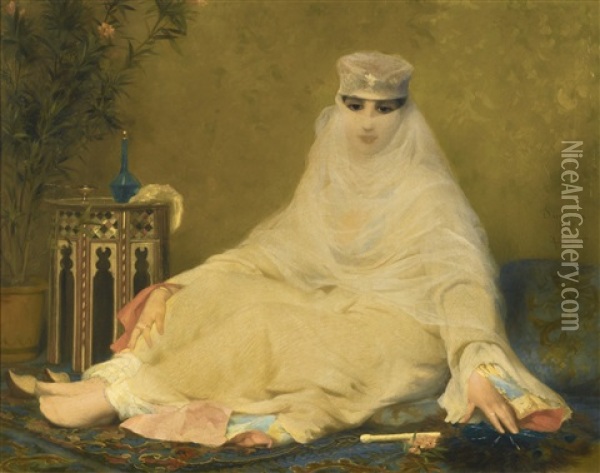 A Lady Of Smyrna Oil Painting - Eugene Verdyen