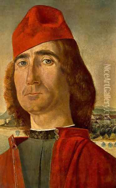 Portrait of an Unknown Man with Red Beret 1490-93 Oil Painting - Vittore Carpaccio