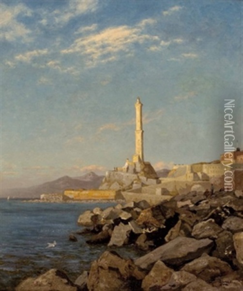 Leuchtturm Auf La Palma Oil Painting - Julius Friedrich Ludwig Runge