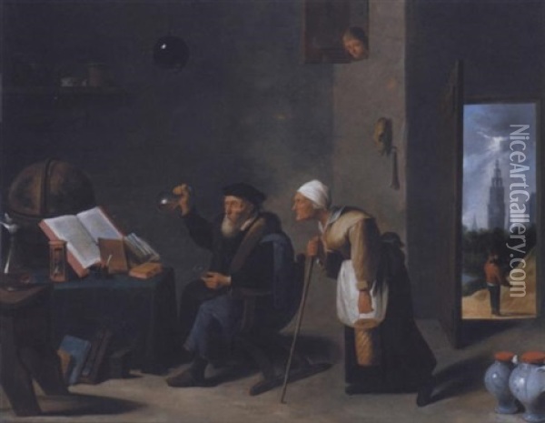 Interieur De Medecin Oil Painting - Thomas Van Apshoven