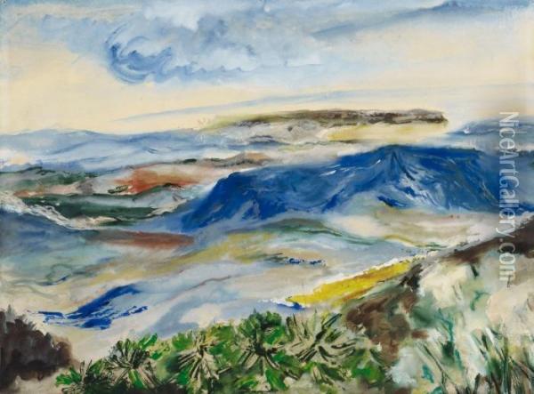 Landschaft In Den Pyrenaen Oil Painting - Bernhard Hoetger