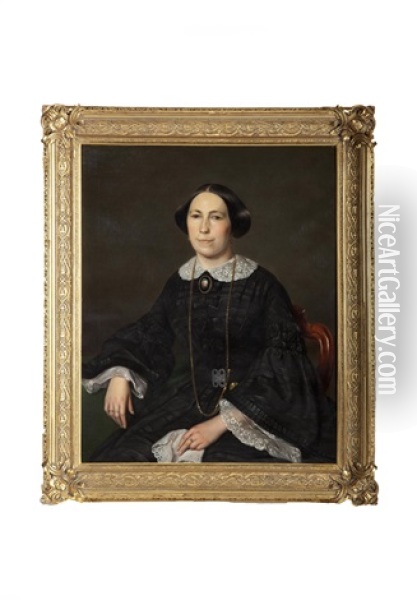 Portrait Of A Lady Oil Painting - Pierre de Connick