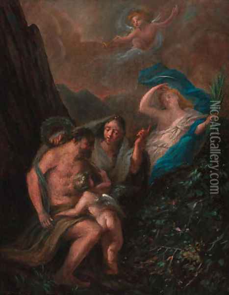 The Choice of Hercules Oil Painting - Ottmar, the Younger Elliger