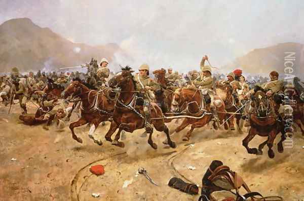 Maiwand 1880: Saving the Guns, 1882 Oil Painting - Richard Caton Woodville