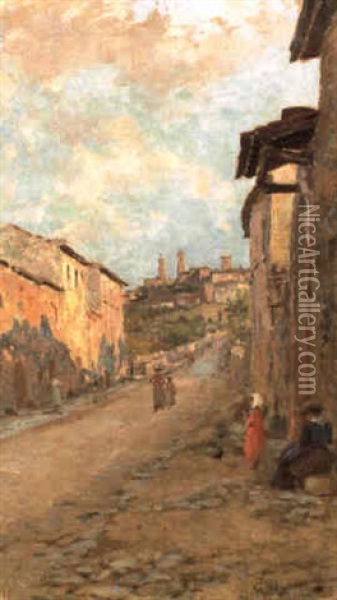 Veduta Di Volterra Oil Painting - Francesco Gioli