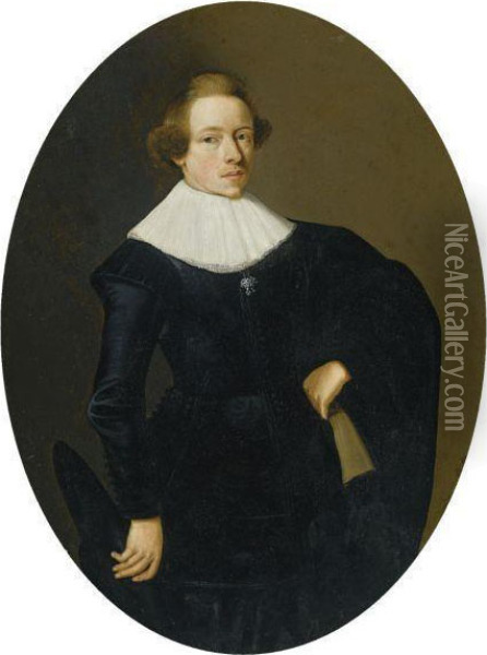 Portrait Of A Young Man Oil Painting - Thomas De Keyser