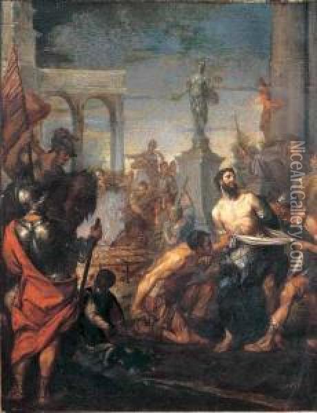 Martirio Di San Lorenzo Oil Painting - Giovanni Battista Langetti