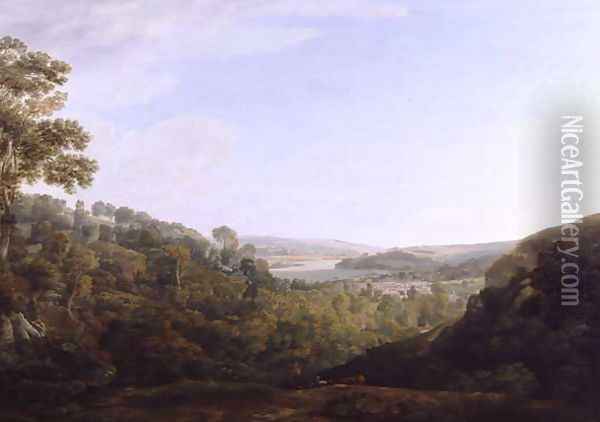 The Valley of the Teign, Devonshire, 1780 Oil Painting - Francis Towne