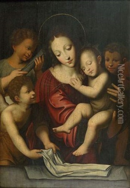 Le Sommeil De L'enfant Jesus Oil Painting - Bernardino Luini