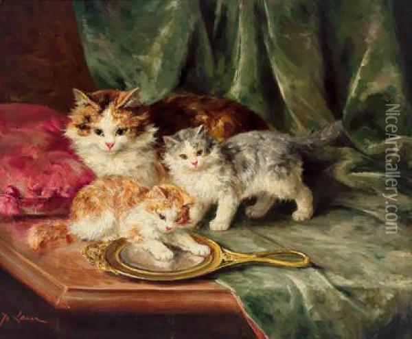 Die Stolze Katzenmutter Oil Painting - Yvonne Marie, Yo Laur