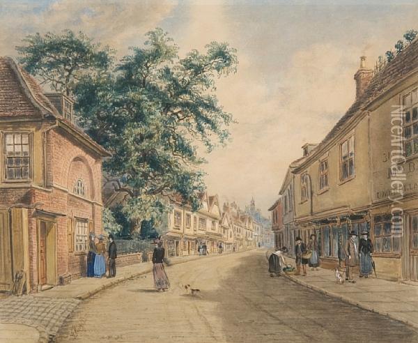 St. Nicholas Street, Ipswich Oil Painting - Thomas Smythe