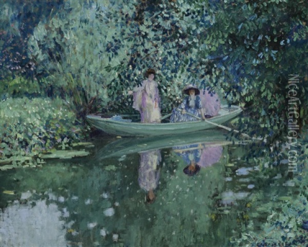 Gray Day On The River Oil Painting - Frederick Carl Frieseke