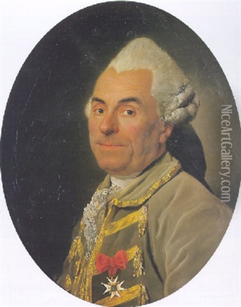 Portrait De Monsieur Louis Courdoumer Oil Painting - Joseph-Siffred Duplessis