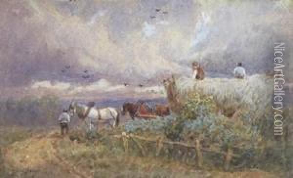 Leading The Haycart Oil Painting - Samuel Bough