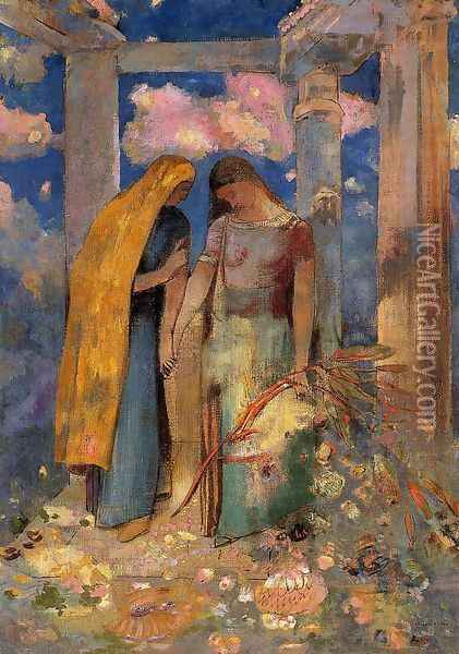 Mystical Conversation Oil Painting - Odilon Redon