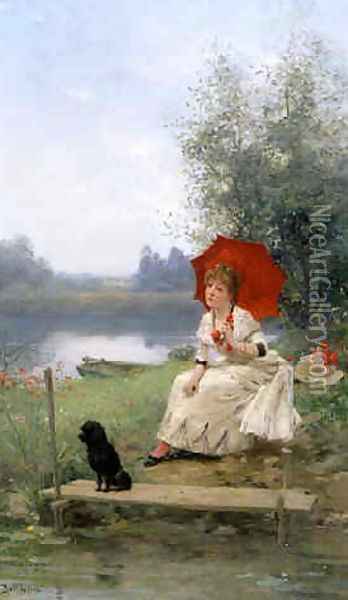 Wistful Thoughts Oil Painting - Jules Frederic Ballavoine