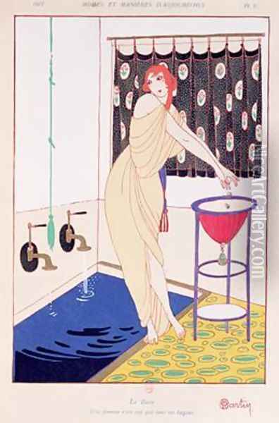 The Bath illustration from Modes et Manieres dAujourdhui 1913 Oil Painting - Charles Martin