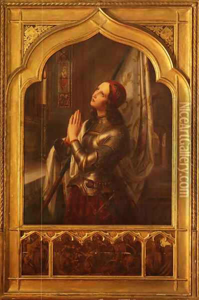 Joan of Arc In Prayer Oil Painting - Hermann Anton Stilke