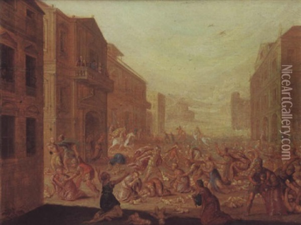 Le Massacre Des Innocents Oil Painting - Willem van Nieulandt the Younger