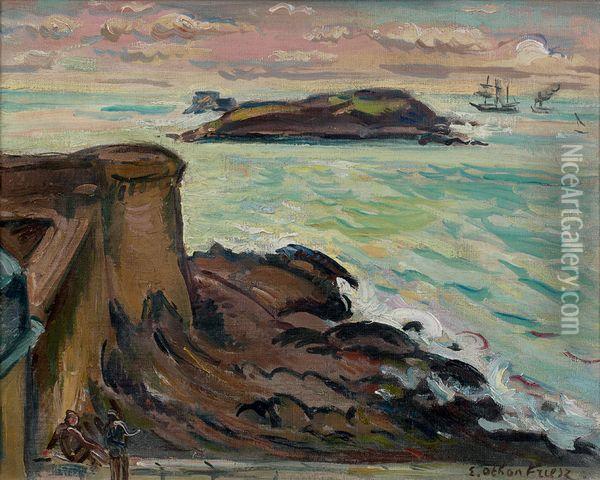 Les Remparts De Saint Malo Oil Painting - Emile-Othon Friesz