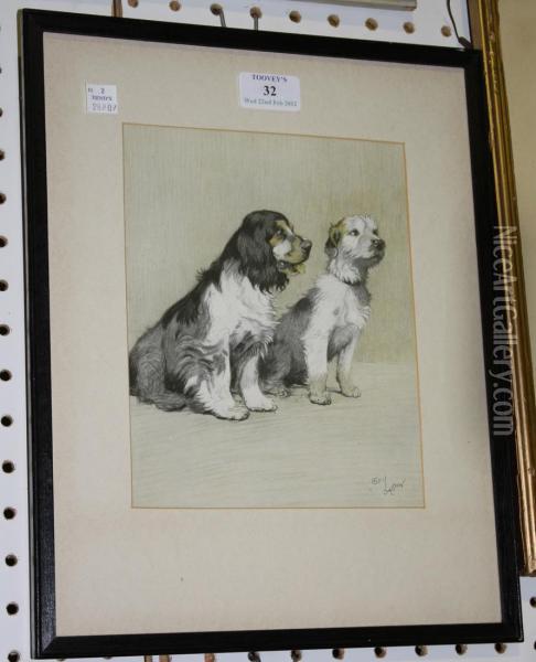 Terrier And Spaniel Oil Painting - Cecil Charles Aldin