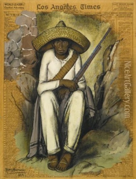 Zapatista Oil Painting - Alfredo Ramos Martinez