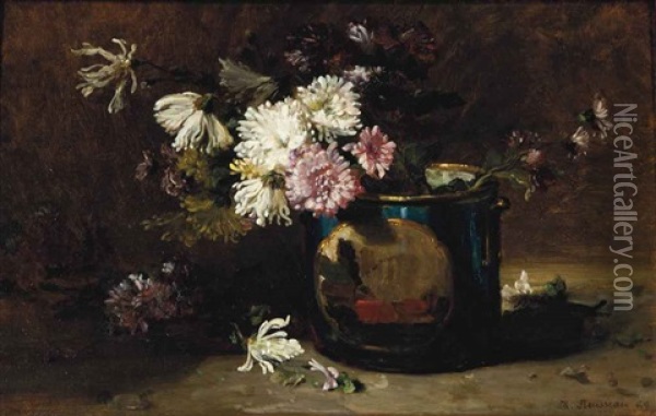 Nature Morte De Fleurs Oil Painting - Philippe Rousseau