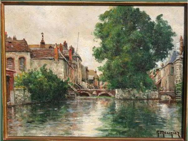 Le Canal Oil Painting - Georges Philibert Charles Marionez