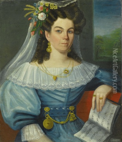 Portrait Of Eliza Jamison Of Virginia Oil Painting - Thomas Jefferson Wright