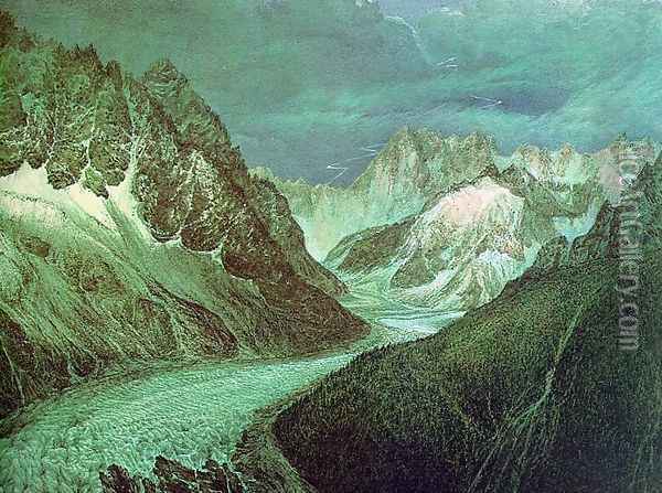 The Mer de Glace Glacier 1817 Oil Painting - John Scandrett Harford