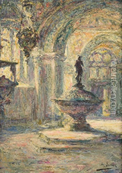 Interieur D'eglise A Venise Oil Painting - Armand Gustave Gerard Jamar