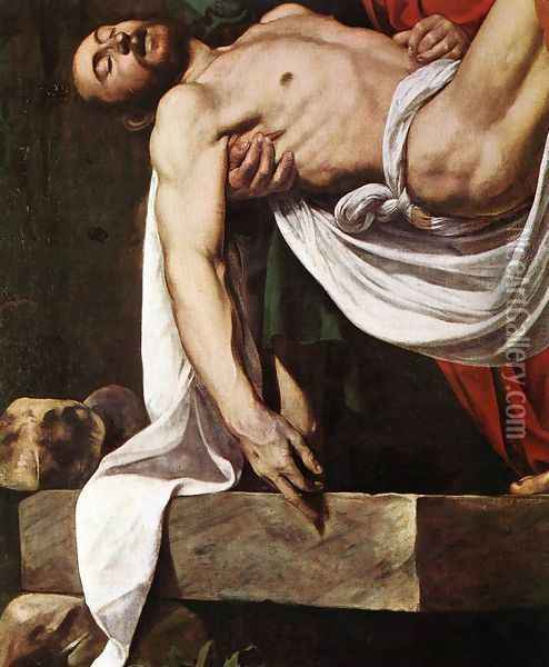 The Entombment (detail 1) 1602-03 Oil Painting - Caravaggio