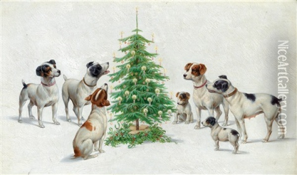 Christmas Oil Painting - Carl Reichert
