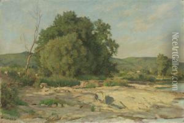 Am Rhein Bei Sackingen Oil Painting - Hans Sturzenegger