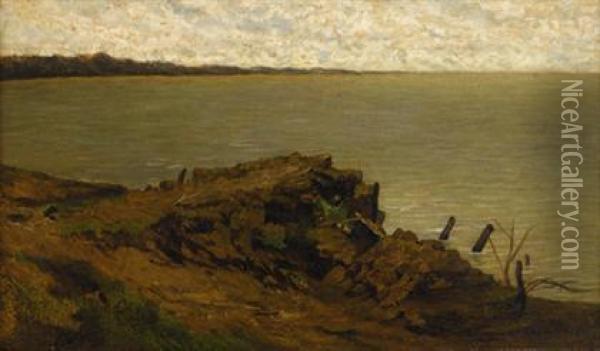 Inlet Off The Coast Of Villerville Oil Painting - Charles-Francois Daubigny